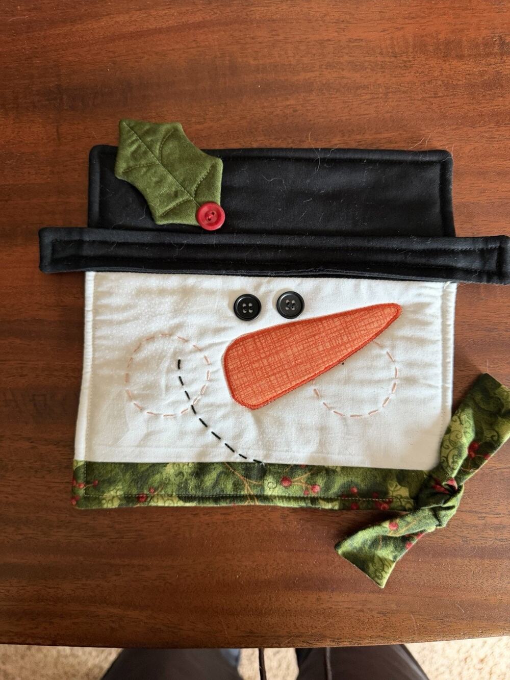 Handmade Hot Pad Decorative Christmas Winter Holiday Snowman